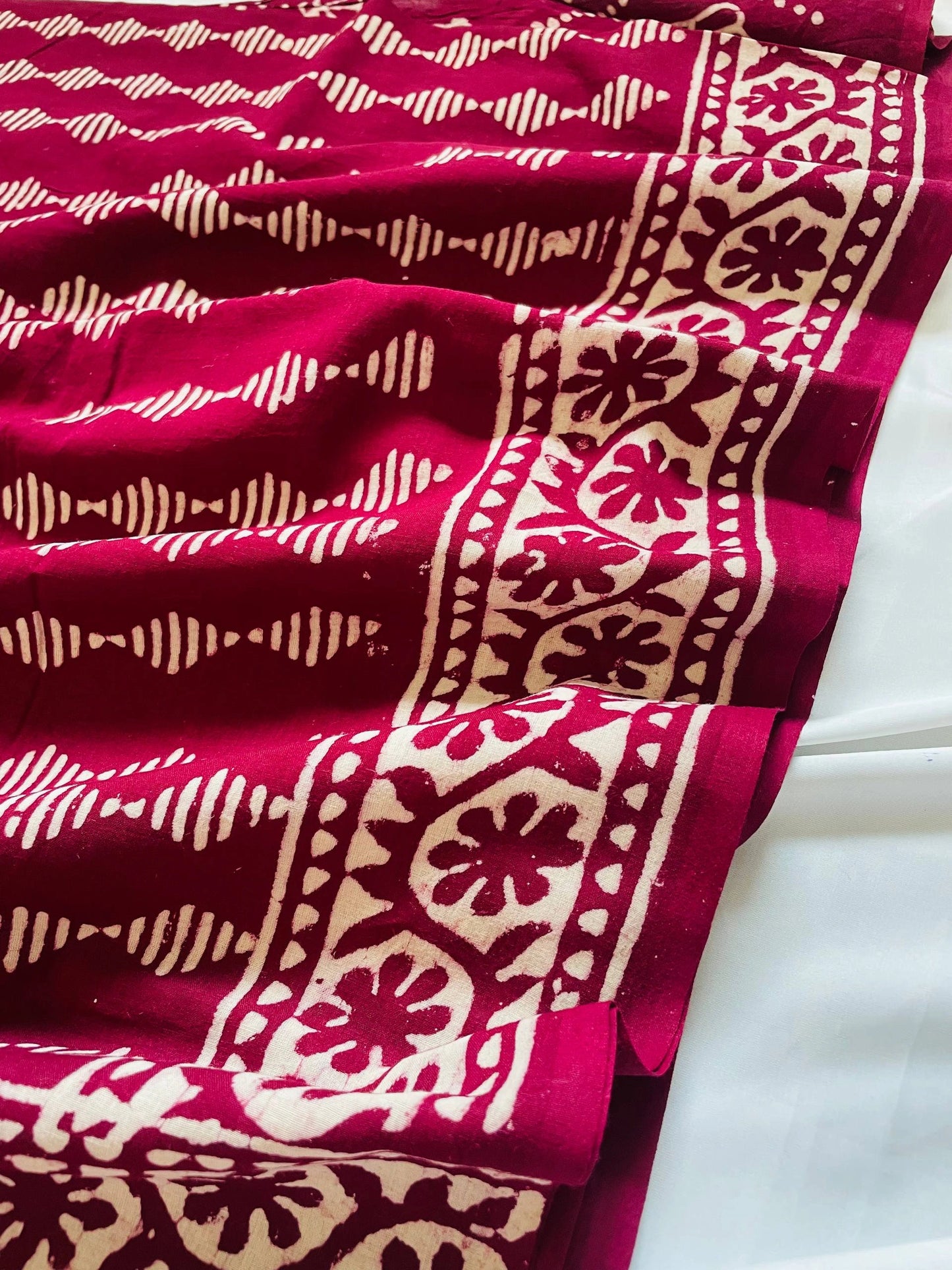Cotton Saree - Rich Meroon image 5