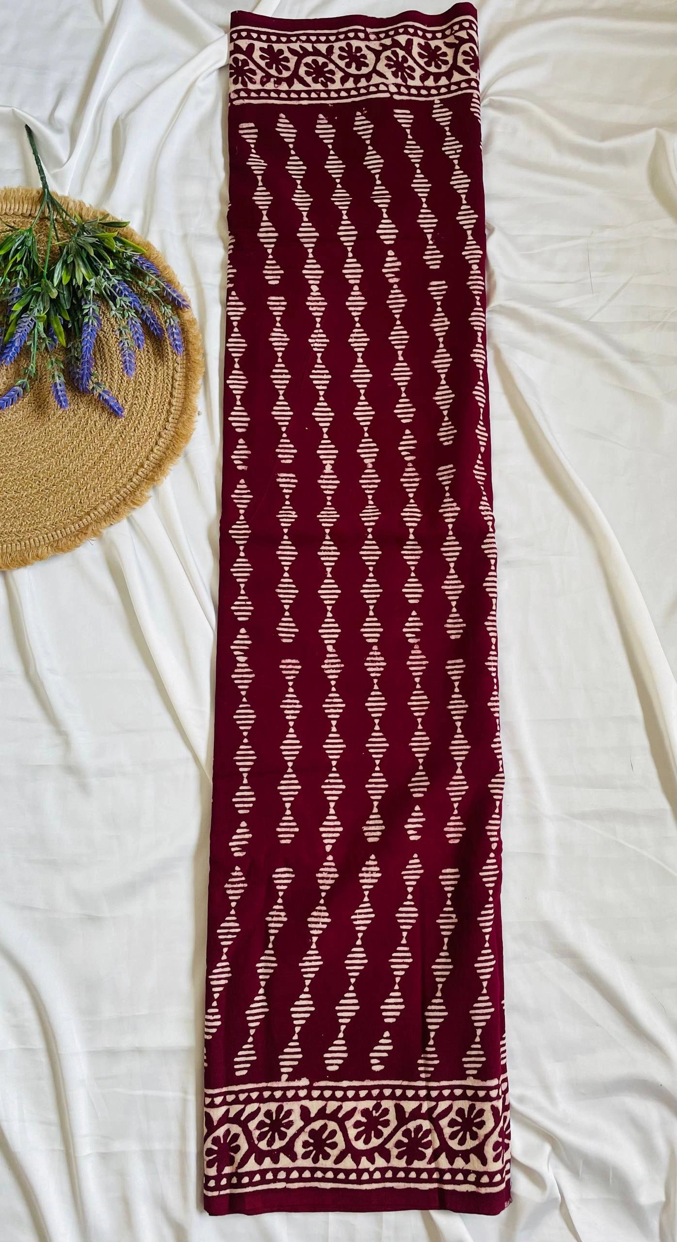 Cotton Saree - Rich Meroon image 1