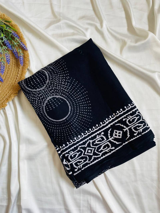 Cotton Saree - Black image 0