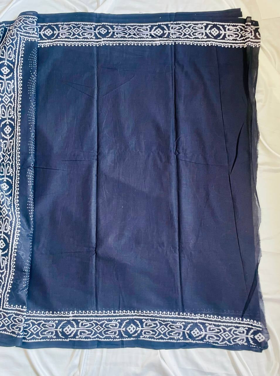 Cotton Saree - Black image 3