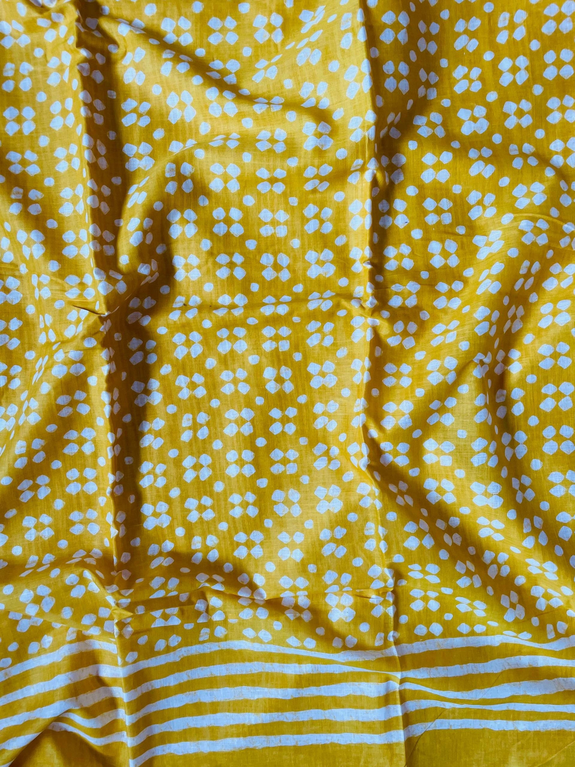 Cotton Saree - Yellow image 3