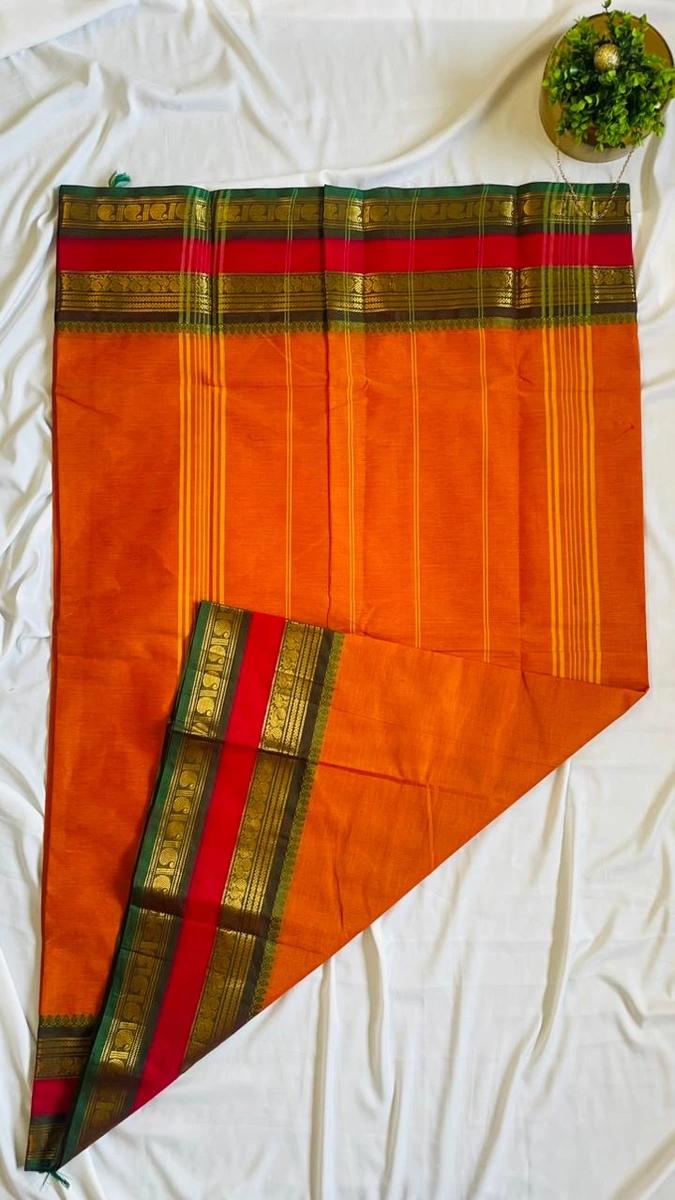 Kanchi Cotton Saree - Mustard Yellow image 2