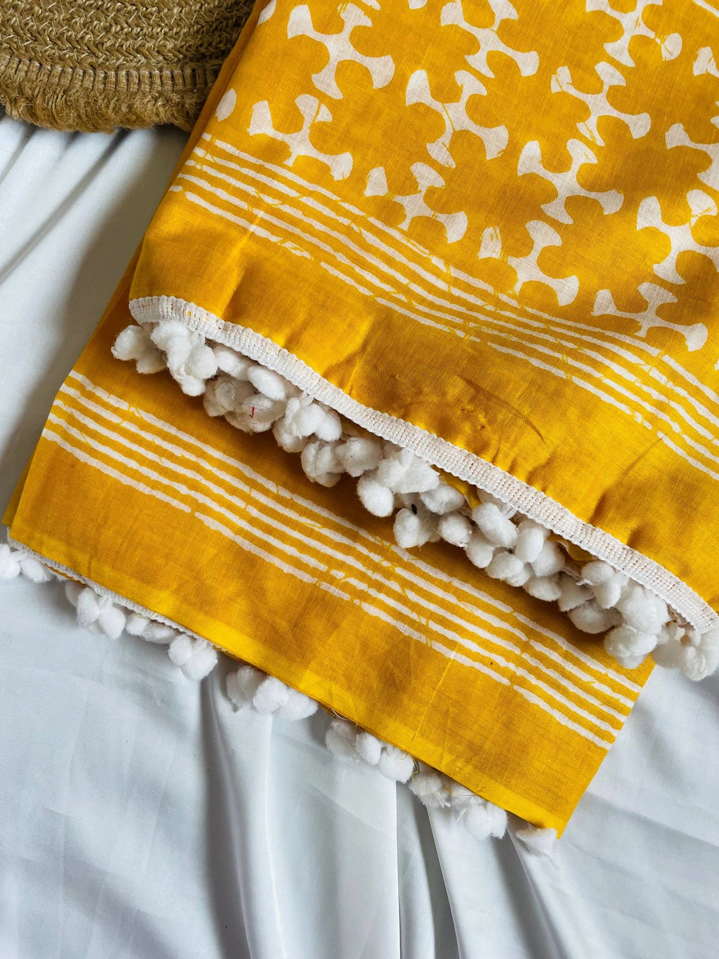 Cotton Saree - Yellow image 4