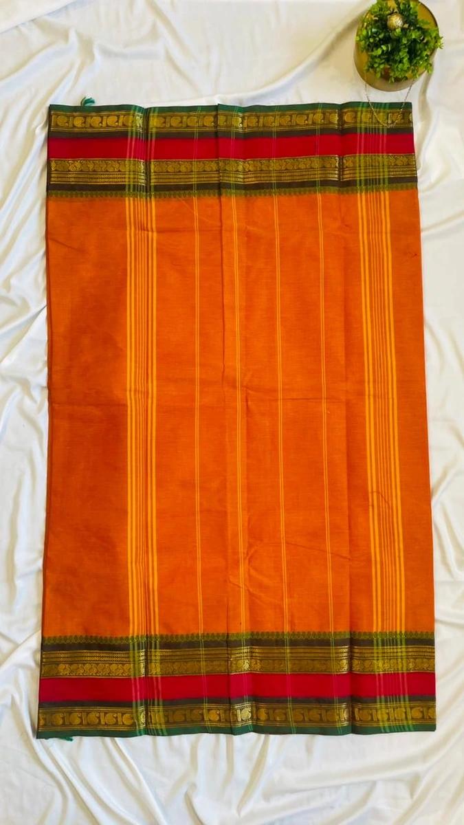 Kanchi Cotton Saree - Mustard Yellow image 1