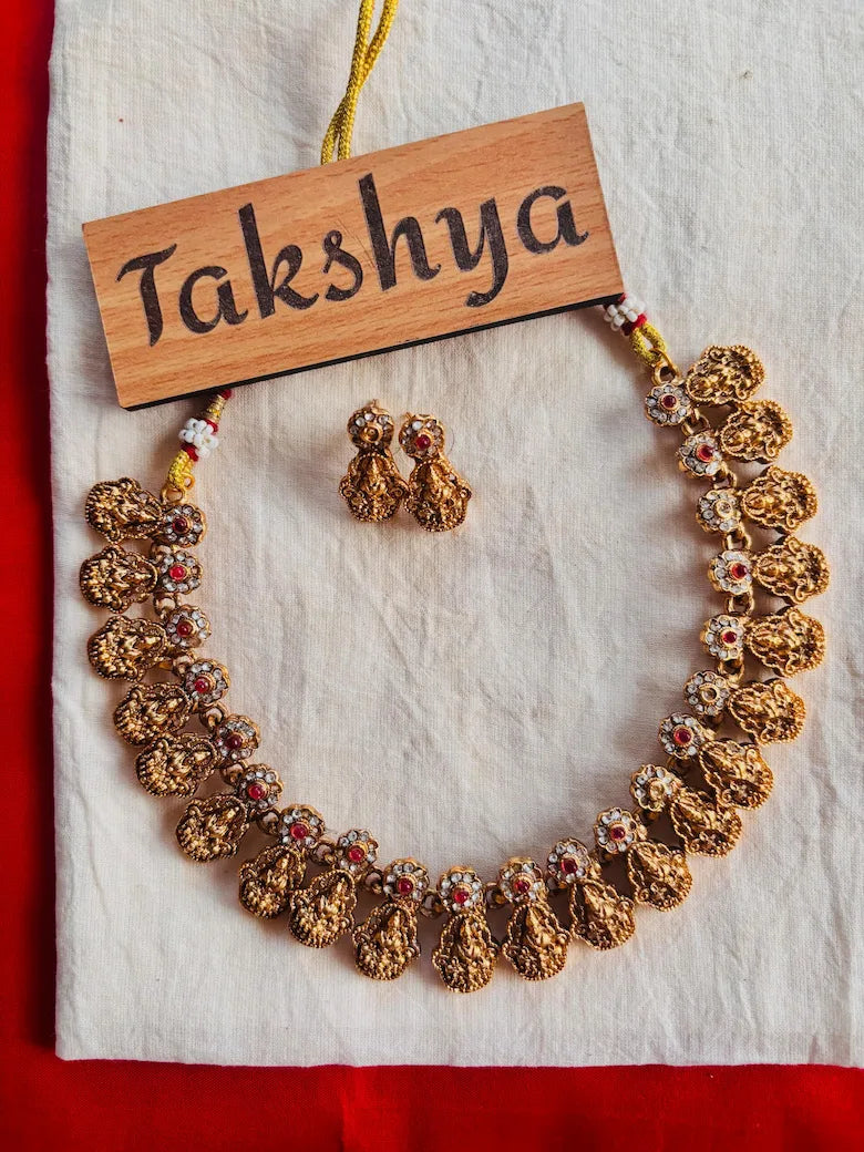 Lakshmi Ruby Necklace Set-Code D1031 image 0