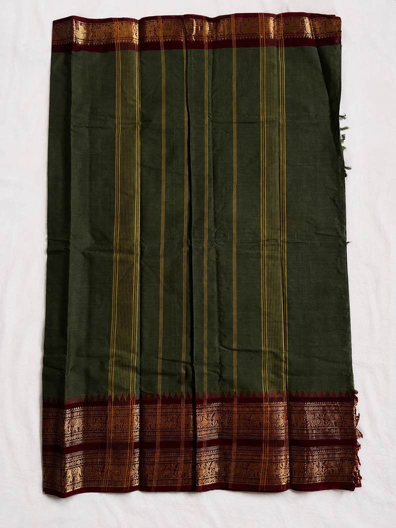 LAKSHMI - olive green and maroon