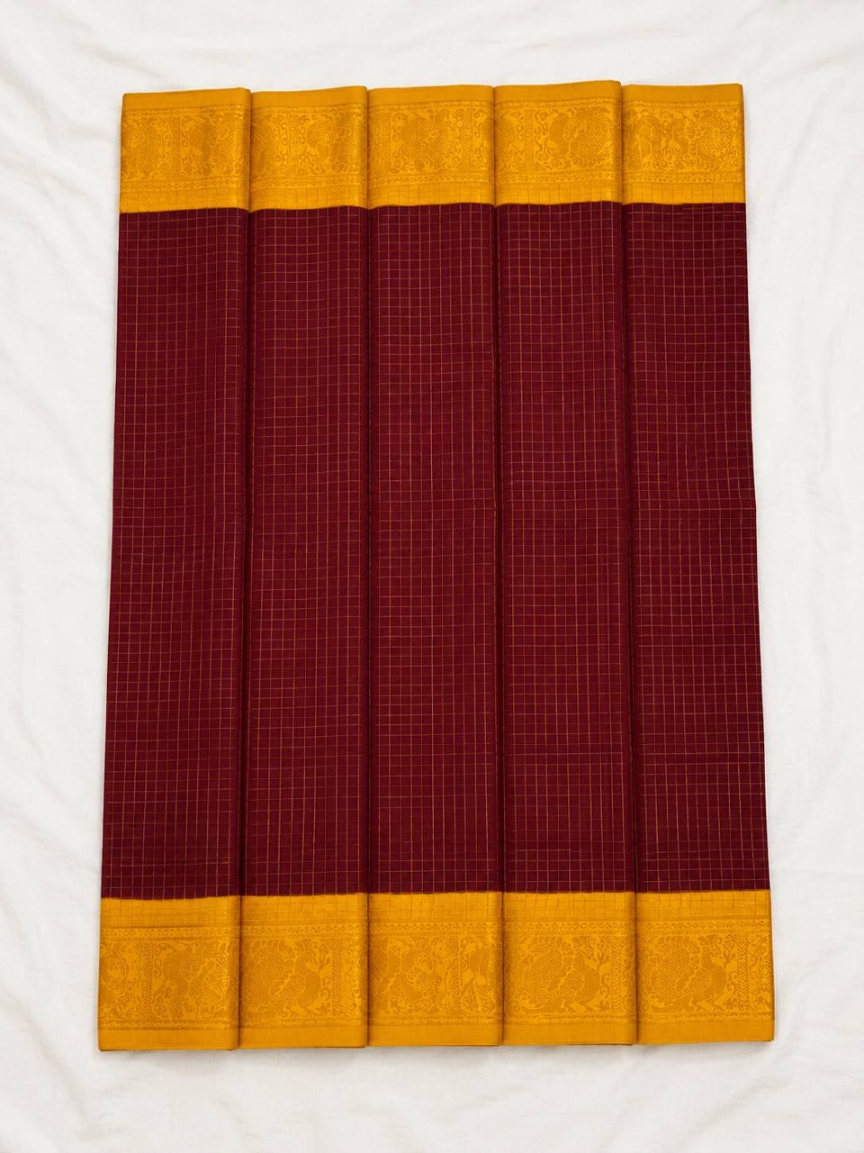 MAHALAKSHMI - Burgundy Mustard yellow
