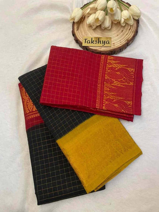 KAVERI - Sungidi cotton saree  with contrasting boarders