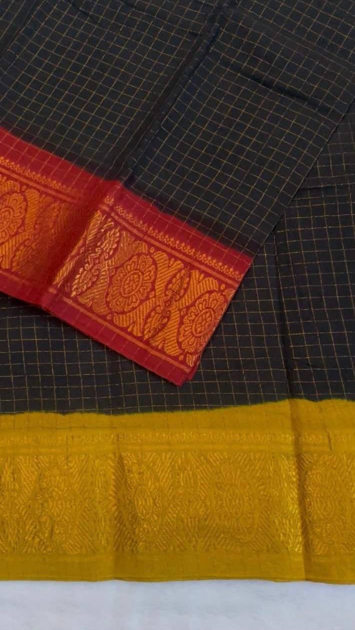 KAVERI - Sungidi cotton saree  with contrasting boarders