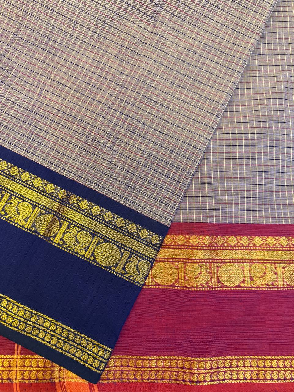 AVANI – Kanchi Cotton Saree with Ganga Jamuna Border