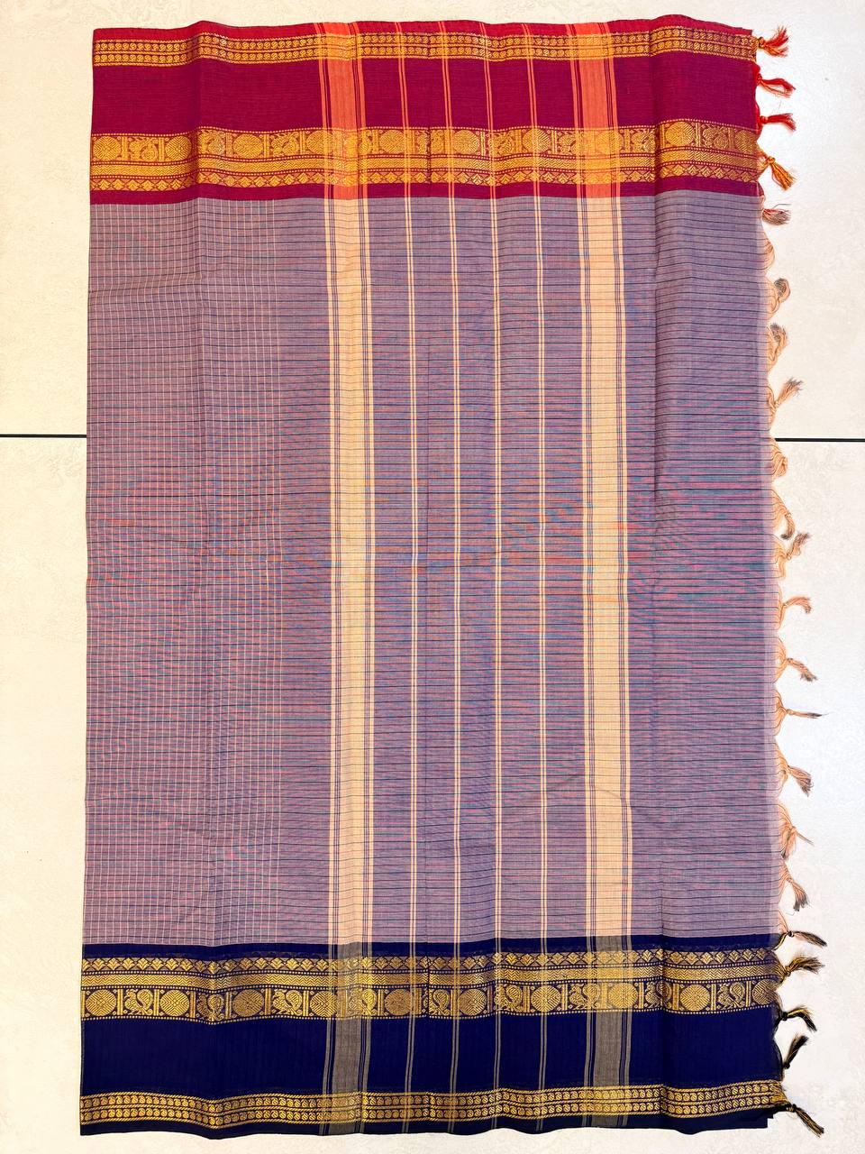 AVANI – Kanchi Cotton Saree with Ganga Jamuna Border