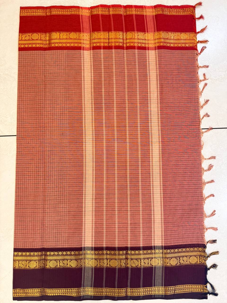 AVANI – Kanchi Cotton Saree with Ganga Jamuna Border