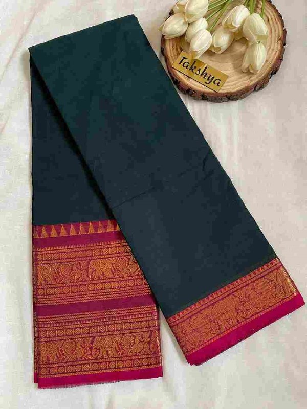 KANJANA - Dark Bottle Green and pink