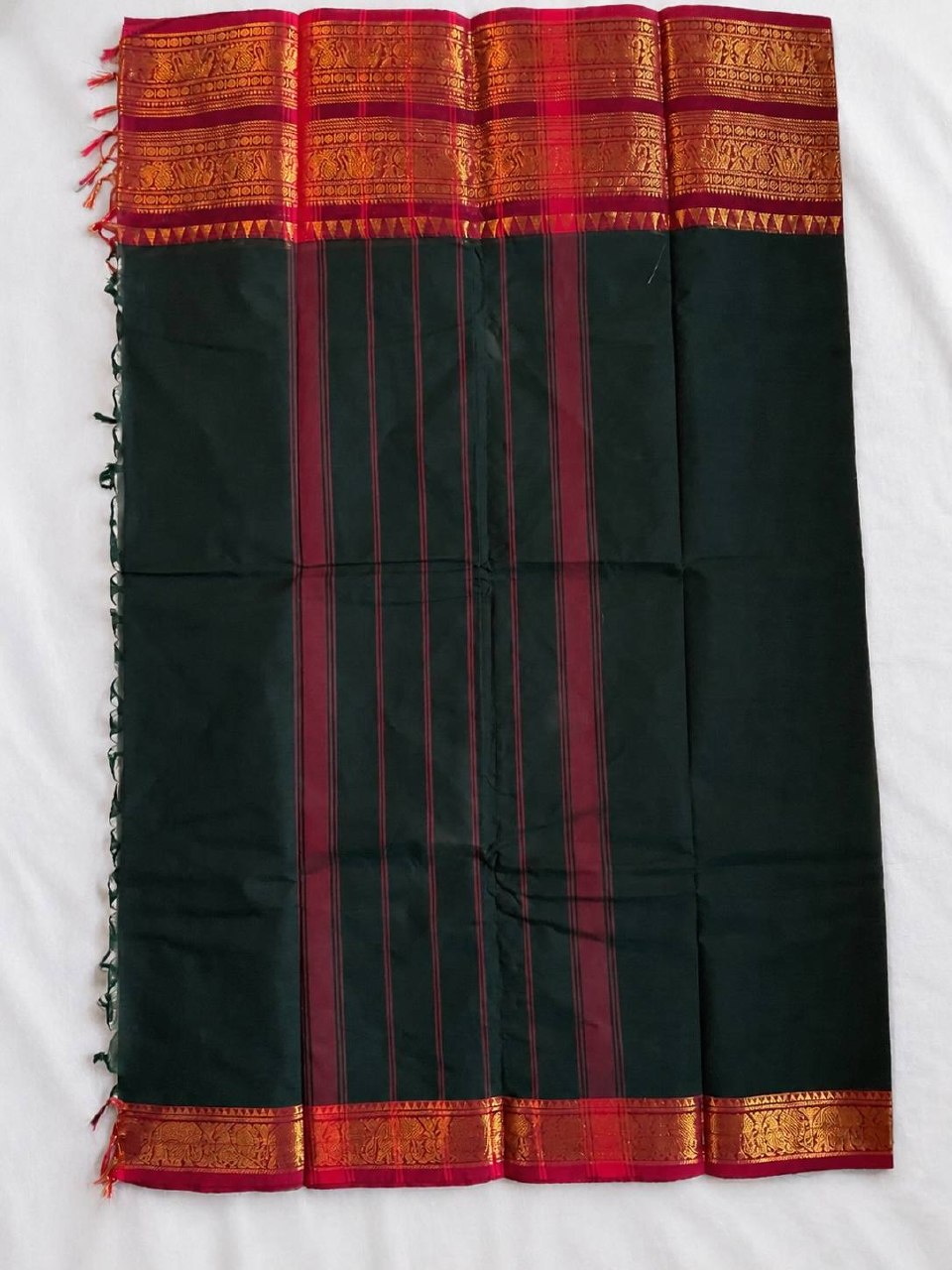 KANJANA - Dark Bottle Green and pink