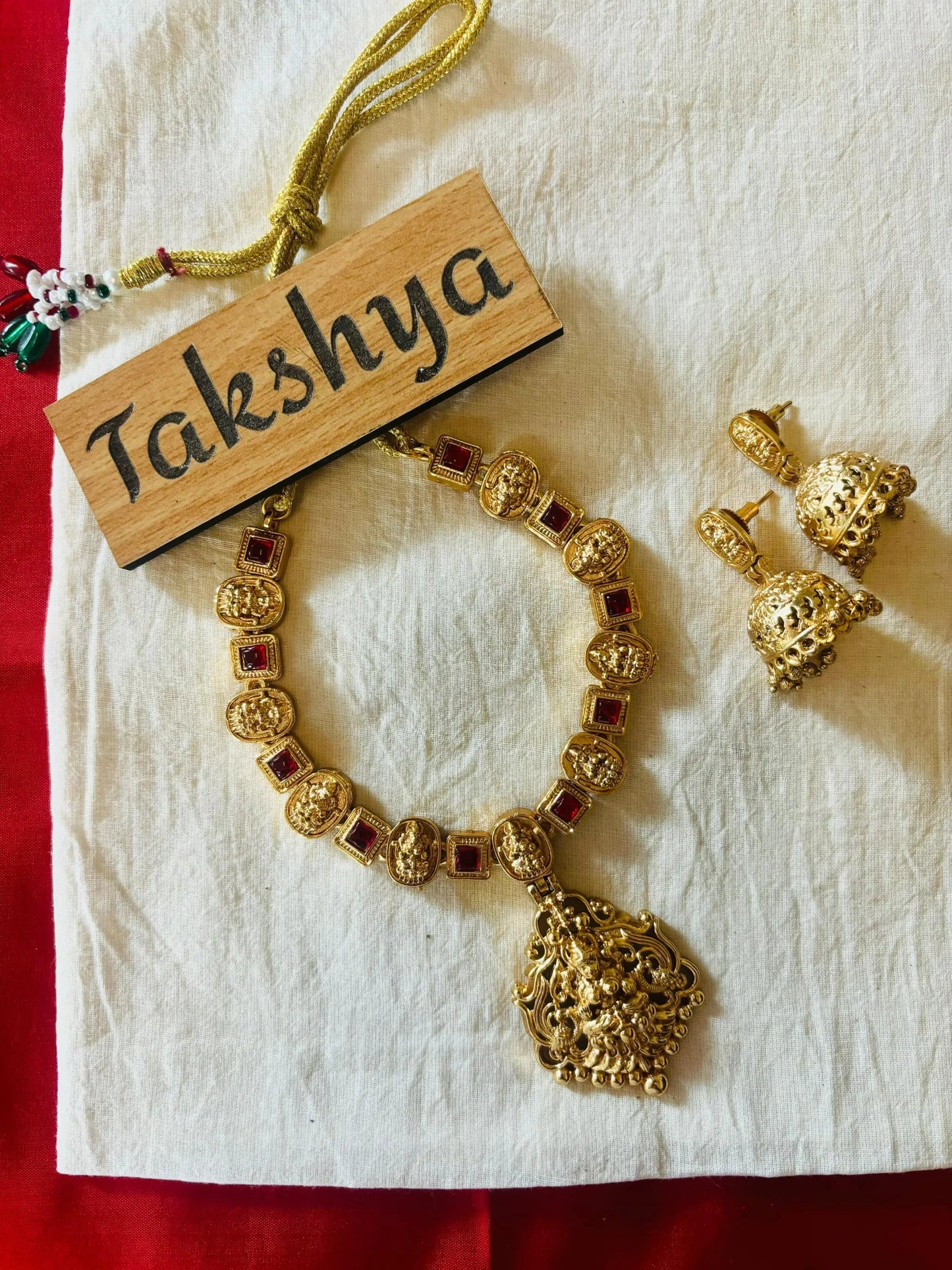 Ruby Lakshmi Necklace Set-Code1835 image 0