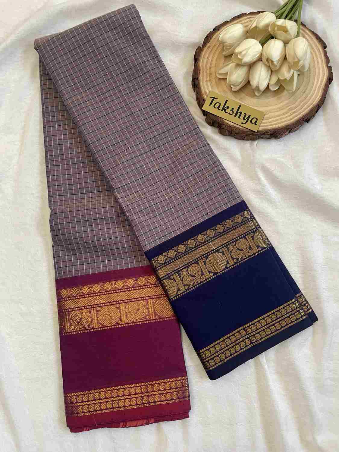 AVANI – Kanchi Cotton Saree with Ganga Jamuna Border