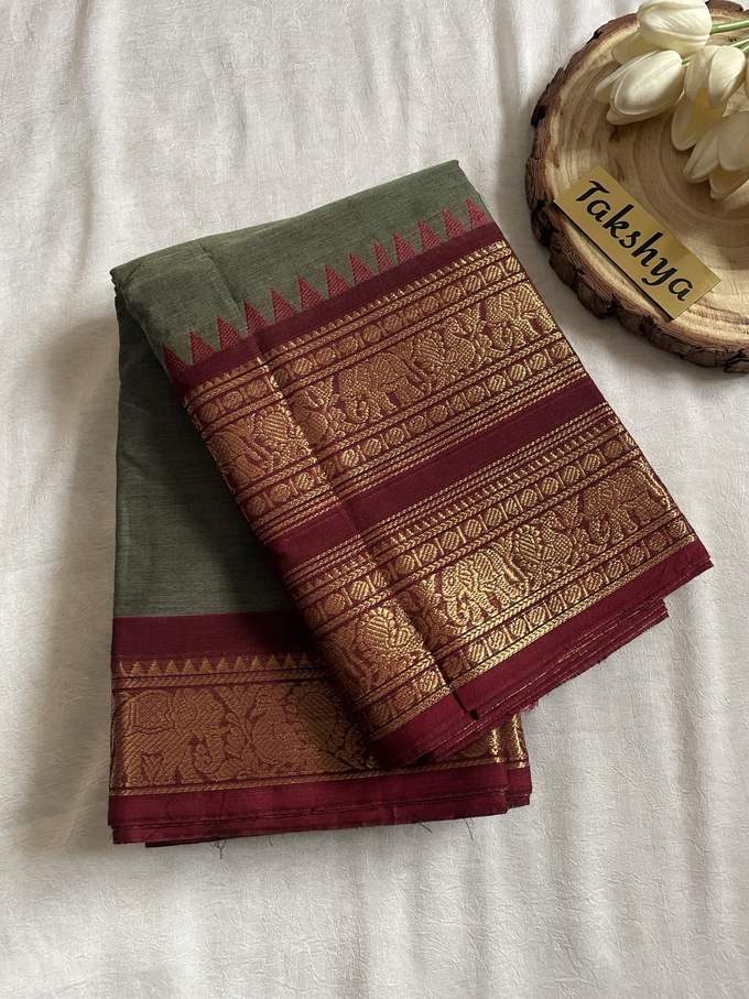 LAKSHMI - olive green and maroon