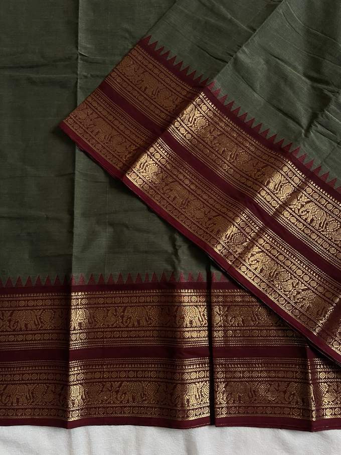 LAKSHMI - olive green and maroon