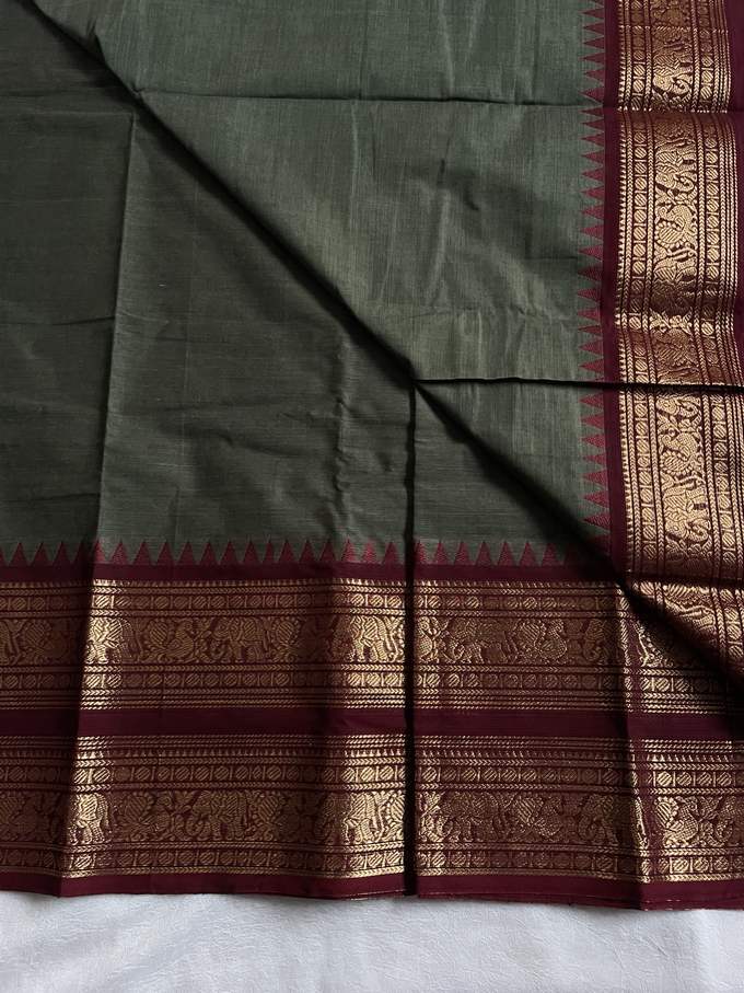 LAKSHMI - olive green and maroon