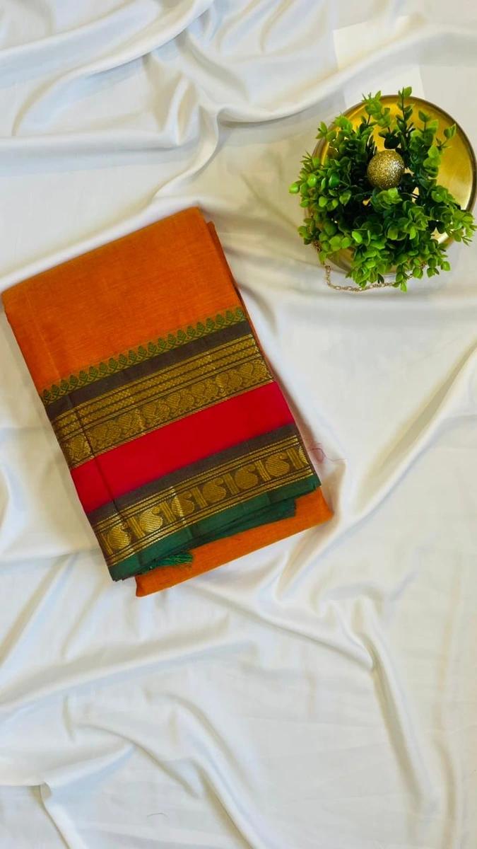 Kanchi Cotton Saree - Mustard Yellow image 3