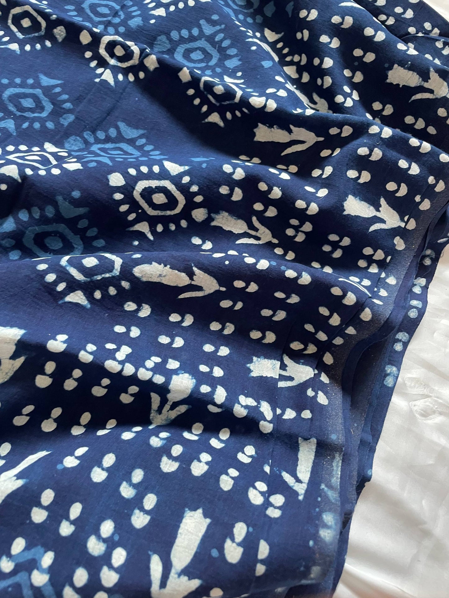 Cotton Saree - Indigo Blue image 4