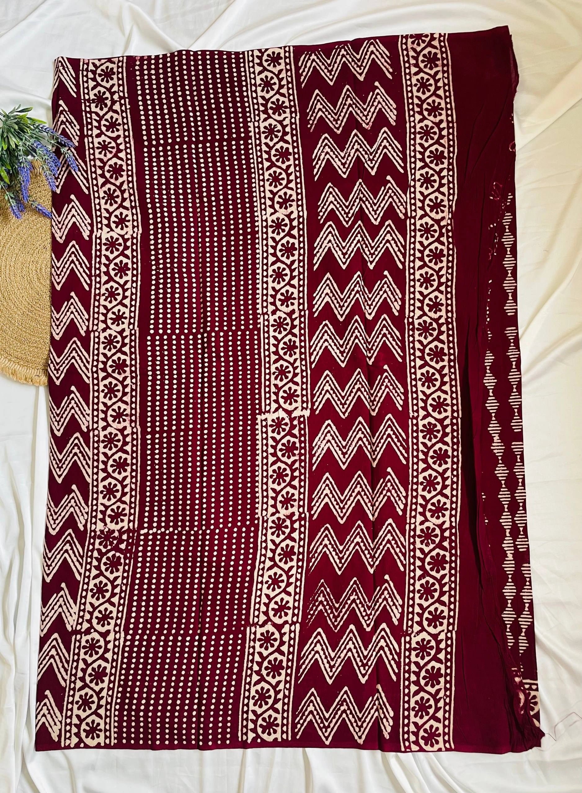 Cotton Saree - Rich Meroon image 3