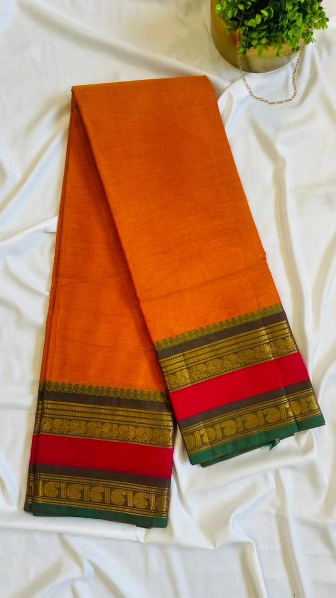 Kanchi Cotton Saree - Mustard Yellow image 0