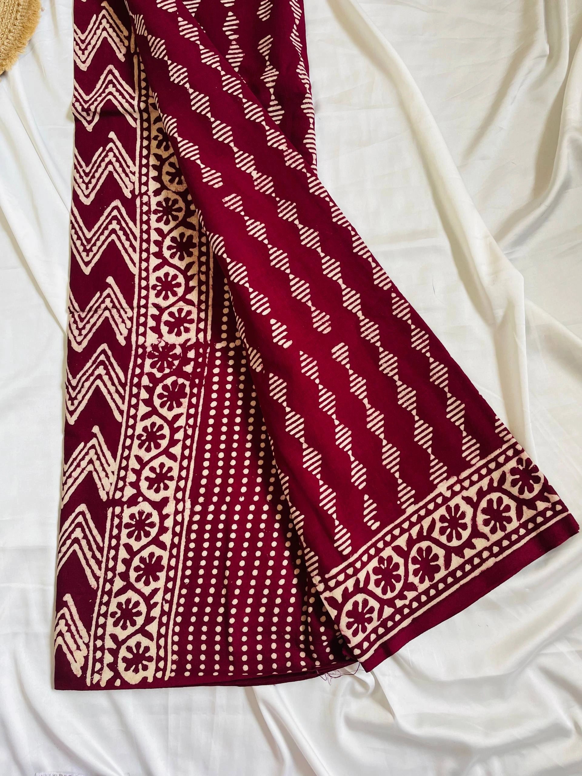 Cotton Saree - Rich Meroon image 2