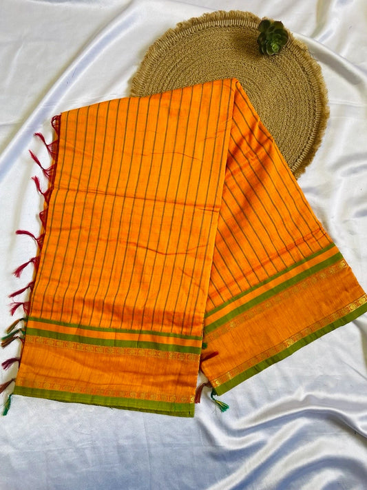 Chettinad Cotton Saree - Mustard Yellow image 0