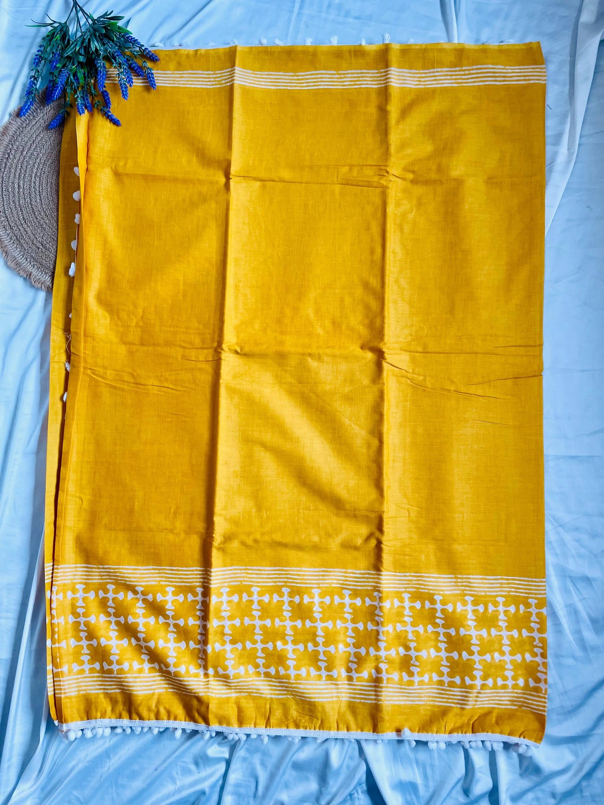 Cotton Saree - Yellow image 2