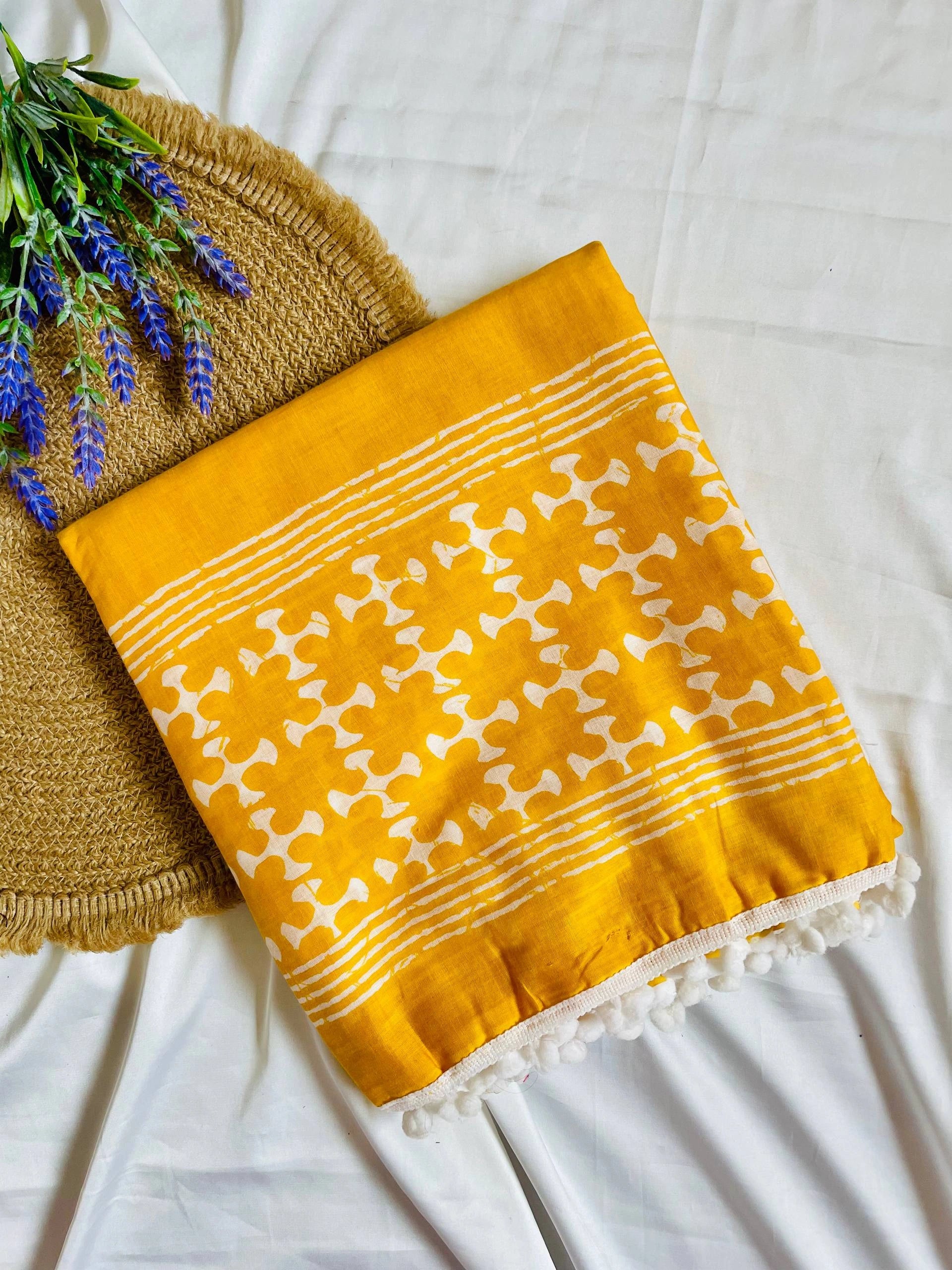 Cotton Saree - Yellow image 0