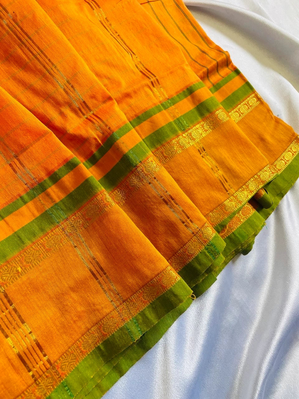 Chettinad Cotton Saree - Mustard Yellow image 2