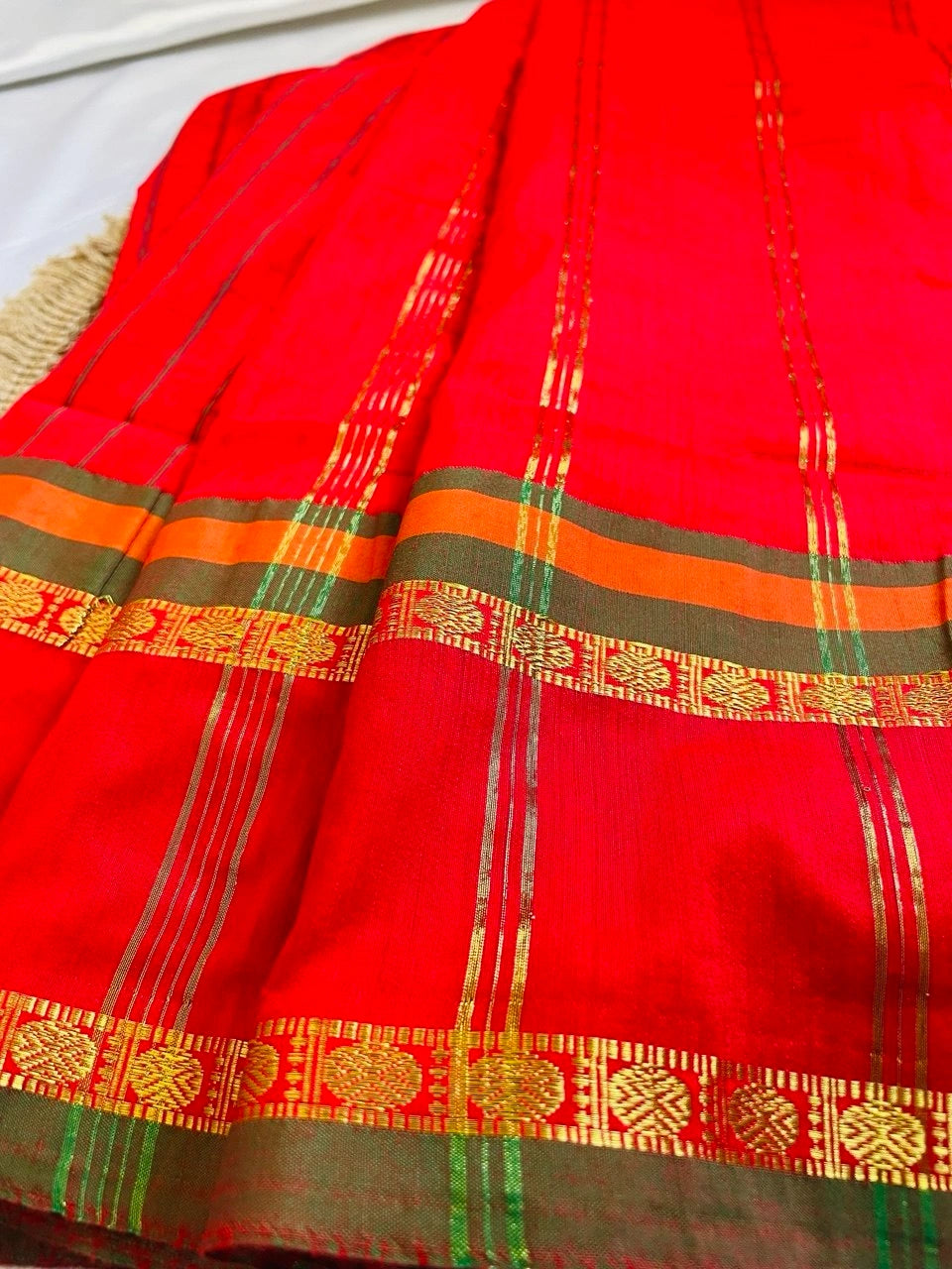 Chettinad Cotton Saree - Sindoor Red image 1