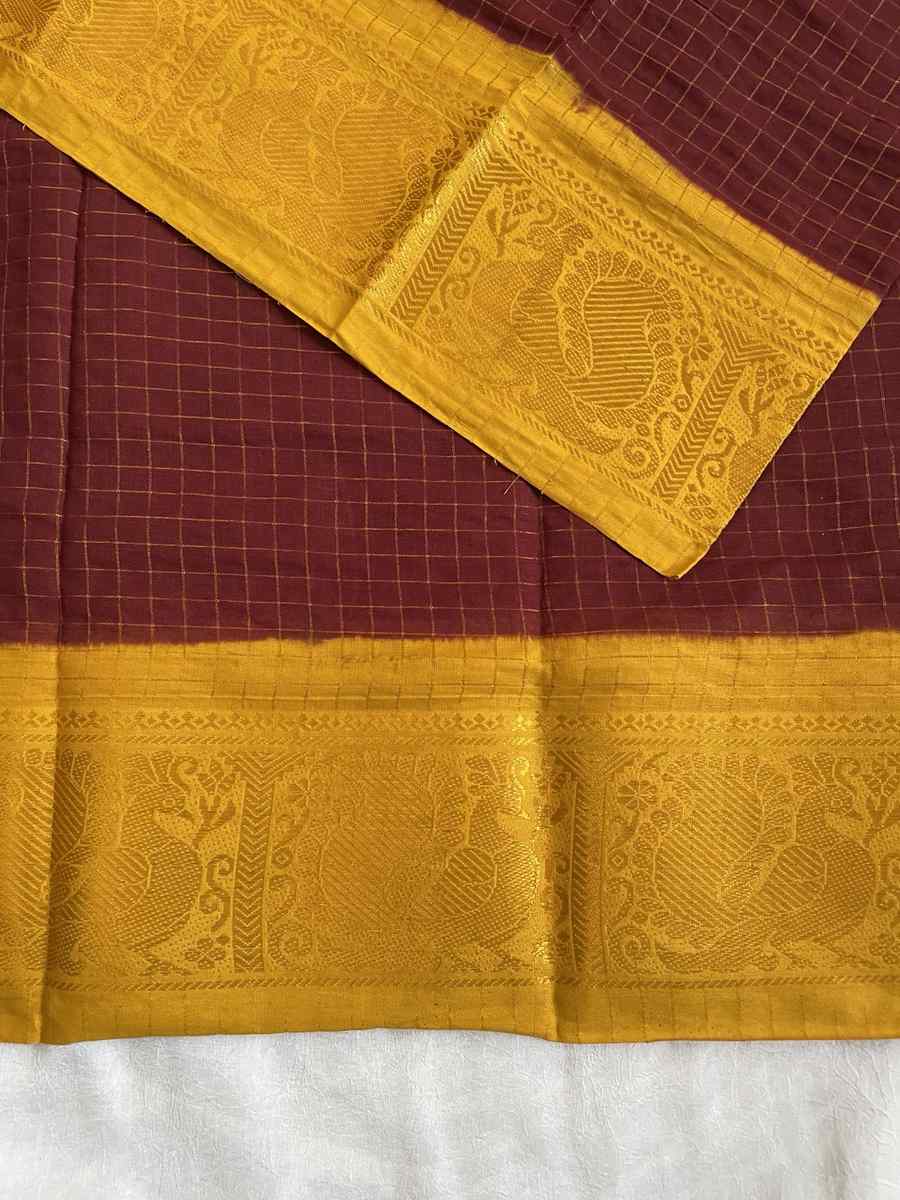 MAHALAKSHMI - Burgundy Mustard yellow