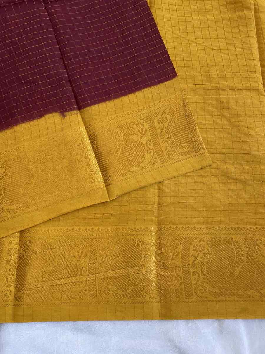 MAHALAKSHMI - Burgundy Mustard yellow