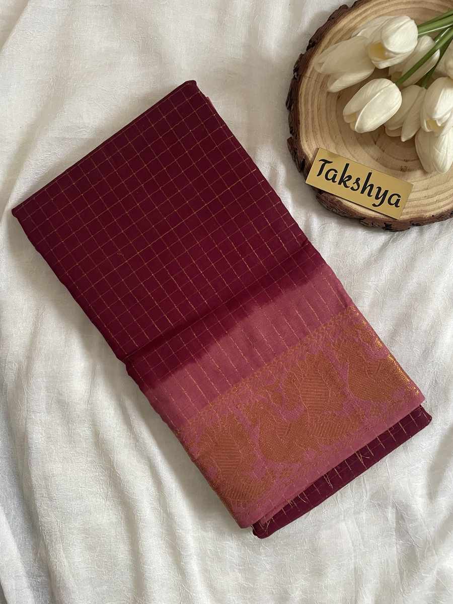 MAHALAKSHMI - Deep Maroon & Dusty Rose