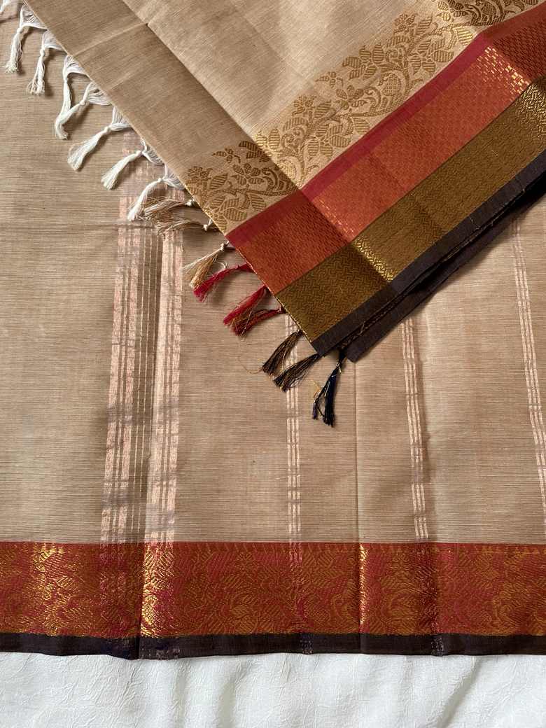 THULASI - Champagne Beige & Maroon